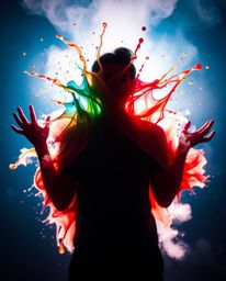 Explore the mesmerizing world of high-speed photography with this collection of colorful paint splash images. Captured mid-ai