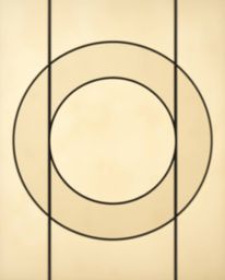 A captivating minimalist artwork in the style of Bauhaus. This piece features a geometric pattern of circles and lines, rende