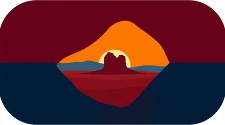 A sophisticated and elegant design featuring a geometric logo in rich burgundy and deep blue hues. Inspired by a breathtaking