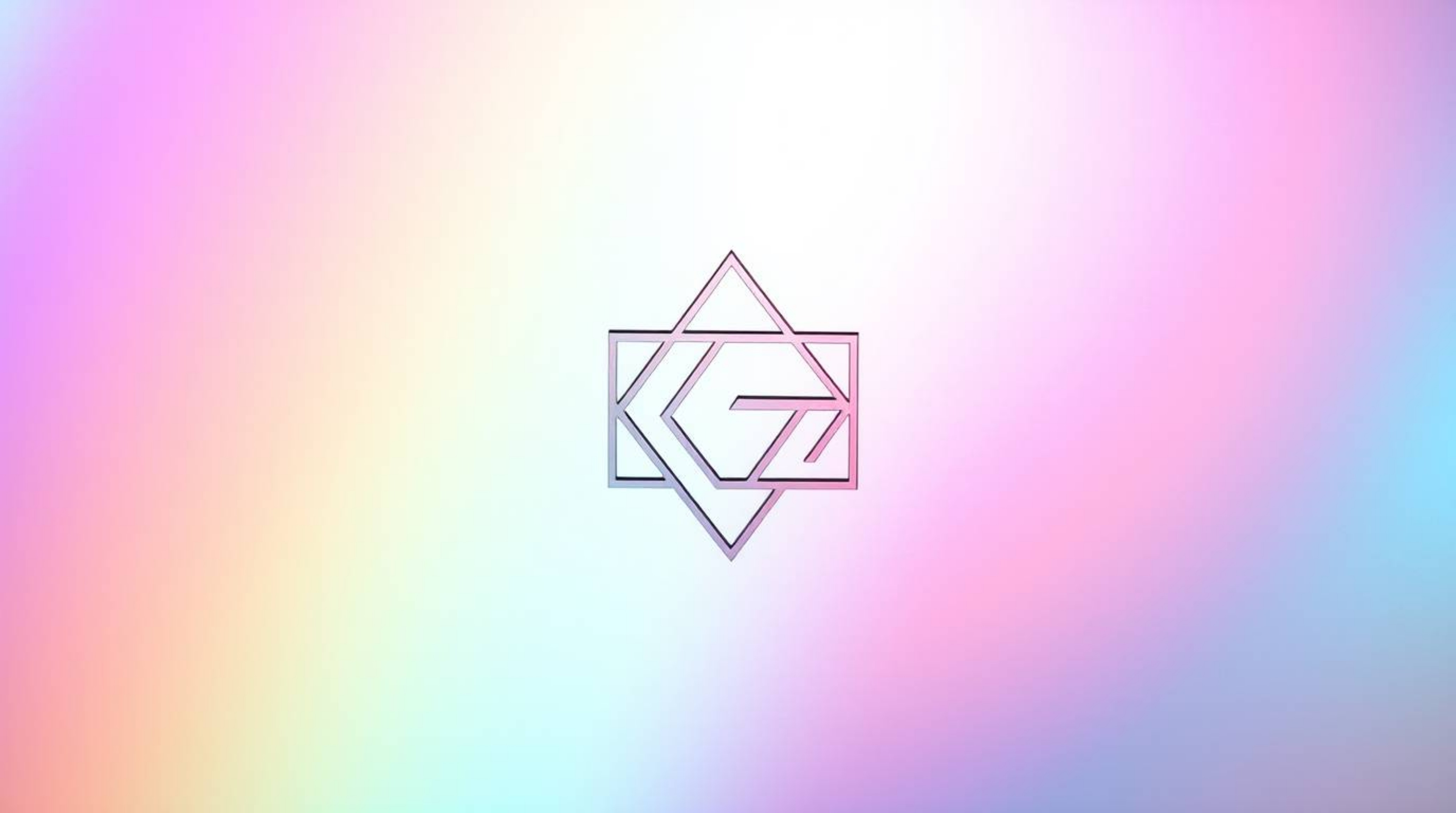 An extreme close-up showcases a stunning iridescent gradient metallic surface with vibrant color shifts.  Geometric shapes an