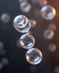 This series features stunning 3D renders of translucent, fluid organic blobs gracefully floating in space. Each image showcas