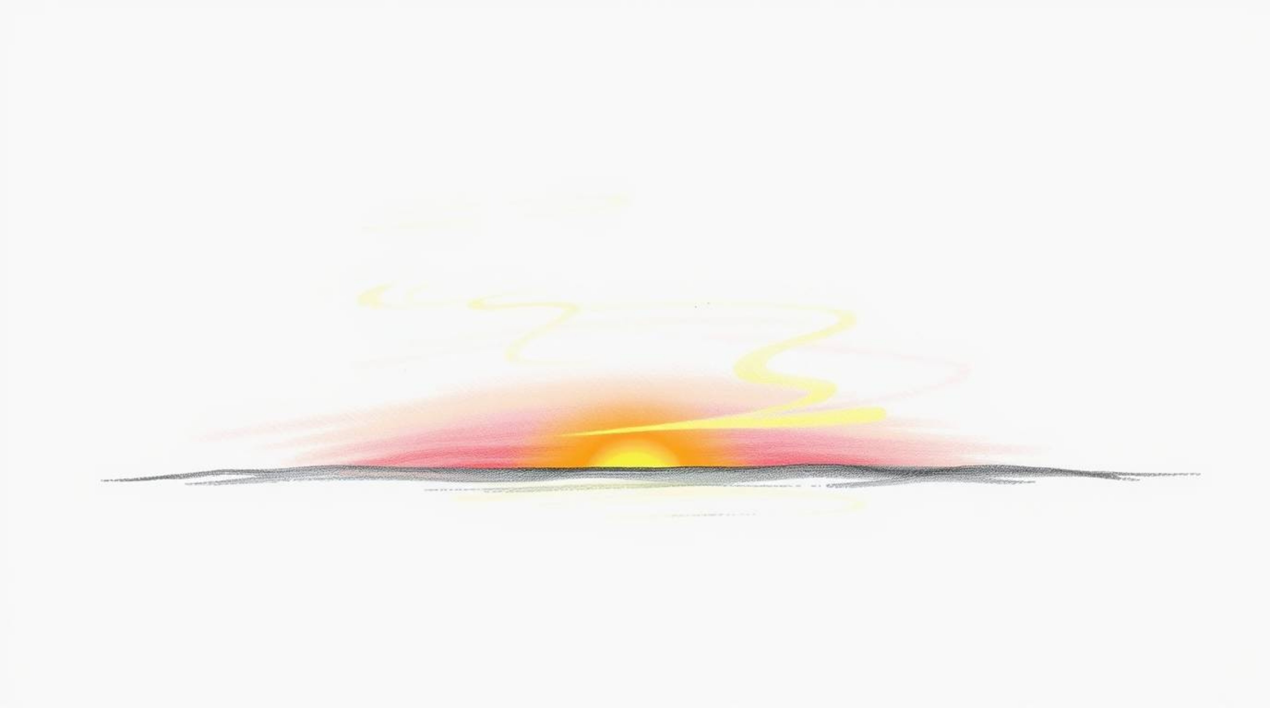 A captivating hand-drawn sketch showcases a smooth gradient transition of a sunset sky with the Northern Lights beginning to 