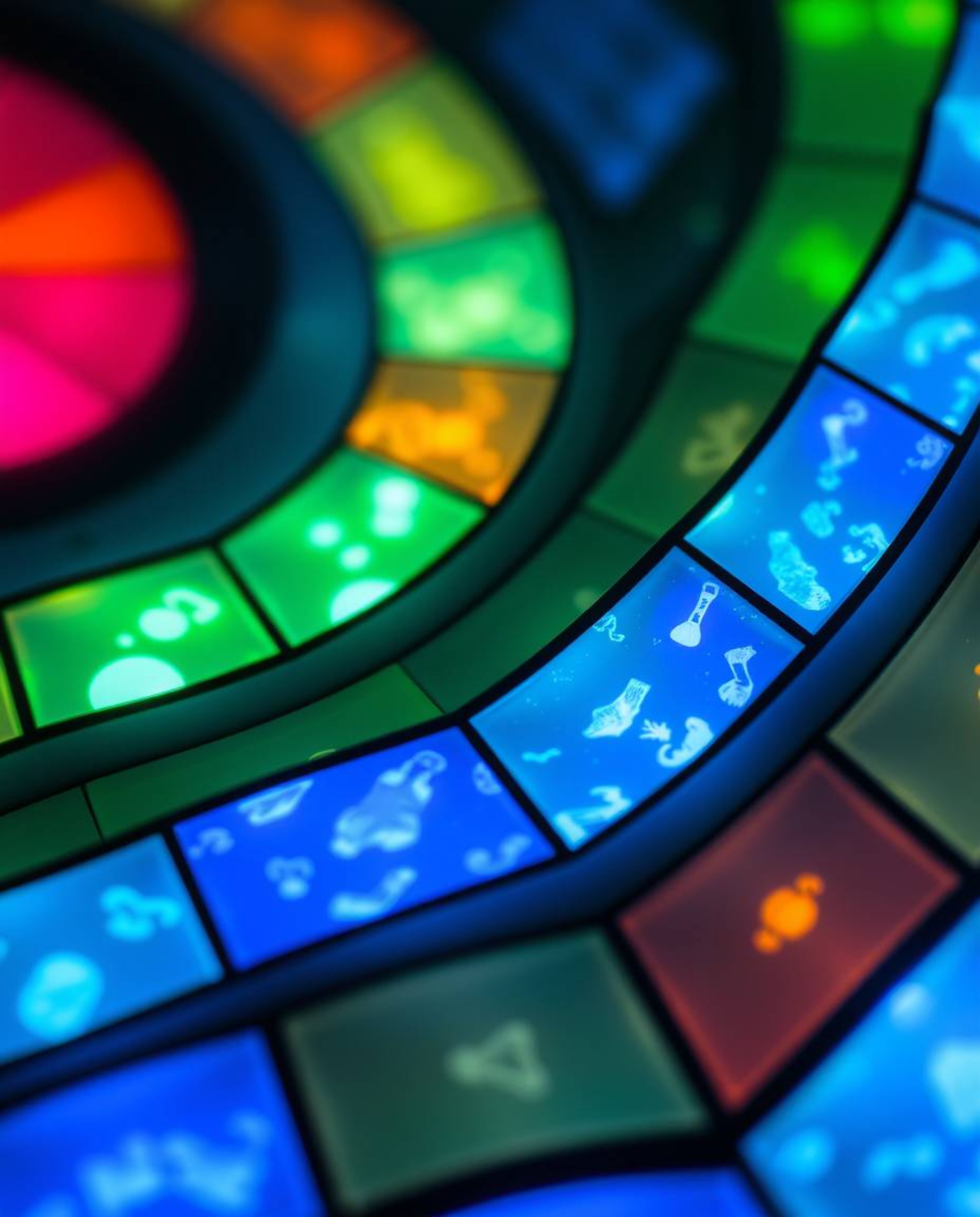 A captivating close-up shot of a magical school, uniquely divided into glowing bioluminescent sections, showcasing stunning n