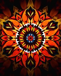 Explore a collection of geometric floral mandalas bursting with vibrant colors and symmetric designs.  These intricate artwor