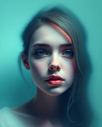 Explore captivating digital glitch art portraits featuring pixelated styles and soft pastel colors. These artworks evoke a ge