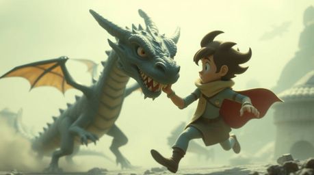Experience a captivating blend of soft cinematic haze and futuristic sci-fi elements, reminiscent of 1950s animation style. I