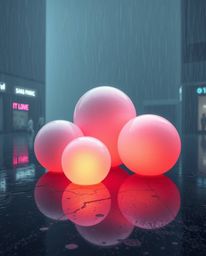Explore a mesmerizing futuristic landscape with 3D shapes adorned with smooth gradient textures, set against a backdrop of a 