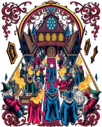 Discover stunning, symbolic tattoo art prints depicting a magical school brimming with young wizards.  These designs feature 