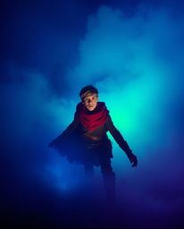 A brave hero embarks on a thrilling Disney-style desert adventure, bathed in the magical glow of volumetric lighting.  Experi