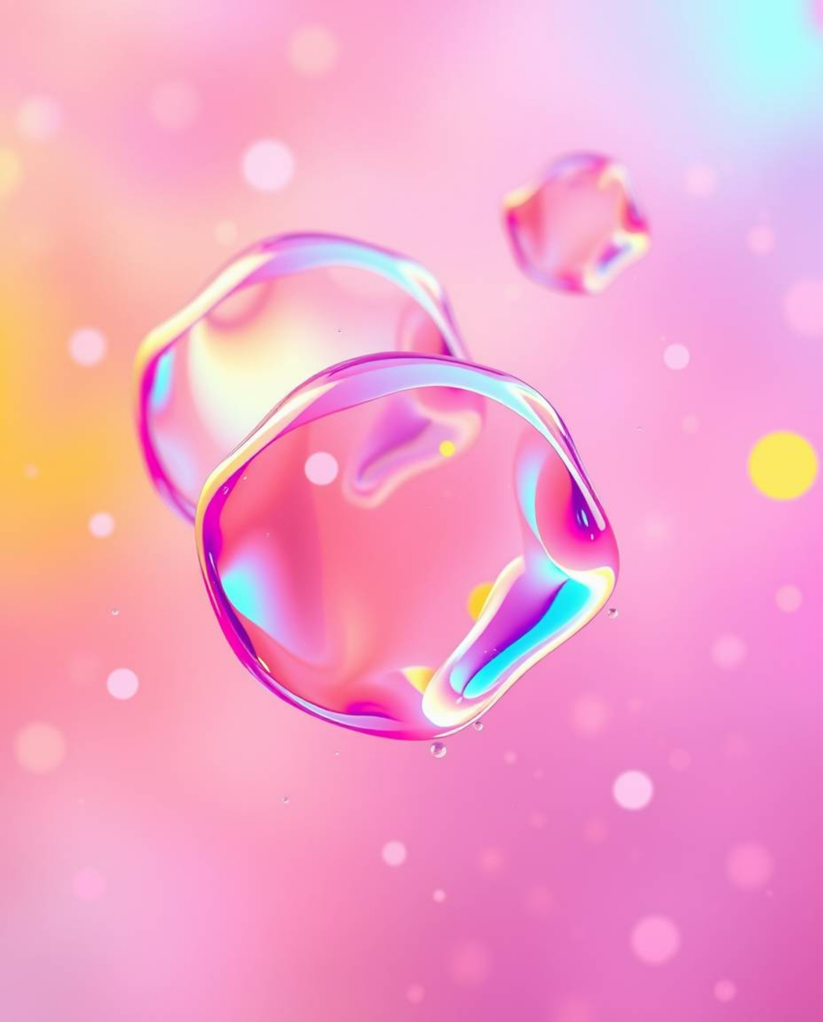 Experience the mesmerizing combination of soft cinematic haze and bright vibrant colors, featuring glassy fluid 3D shapes in 