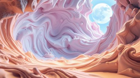 Experience an epic visual journey with a massive, futuristic fluid abstract wave boasting a captivating pastel gradient textu
