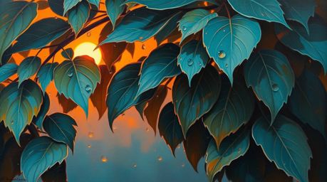 Immerse yourself in the captivating beauty of a classic oil painting featuring a warm terracotta palette contrasted with a co