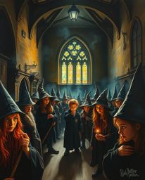 Explore a magical school brimming with young wizards, brought to life in a classic oil painting style. Experience the captiva