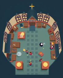 Explore a whimsical world with this modern flat design illustration showcasing a magical school teeming with young wizards. P