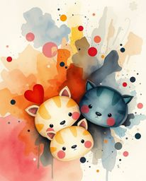 Explore captivating watercolor paintings in a moody style, featuring vivid tones and a chaotic harmony that creates a unique 