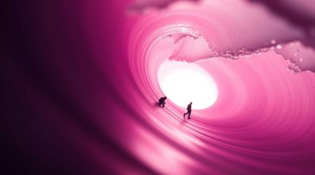 Explore the mesmerizing world of macro photography with this extreme close-up of a silhouetted fluid abstract wave. The paste