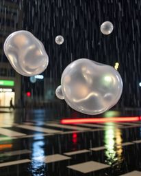 This collection showcases stunning long exposure photographs and 3D renders featuring translucent, fluid organic blobs floati