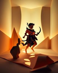 Explore a creative fusion of light and origami in these intricate artworks. Each piece depicts a Disney-style hero embarking 