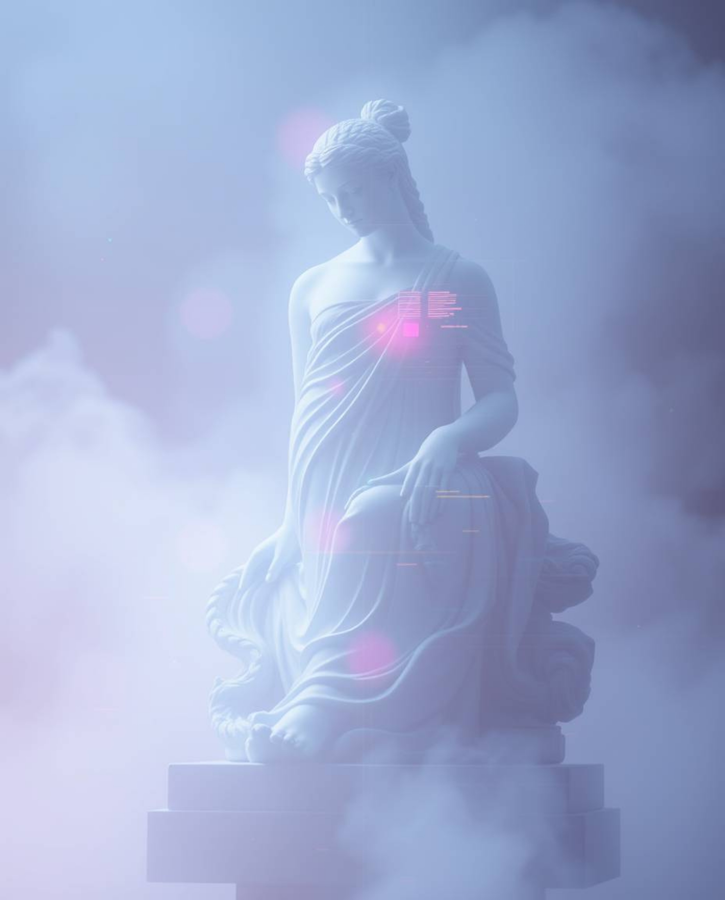 Explore the captivating fusion of classical art and modern digital aesthetics with this collection. Featuring classical sculp