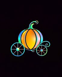 Witness a magical transformation as an iridescent pumpkin morphs into a stunning carriage, depicted with clean lines and geom
