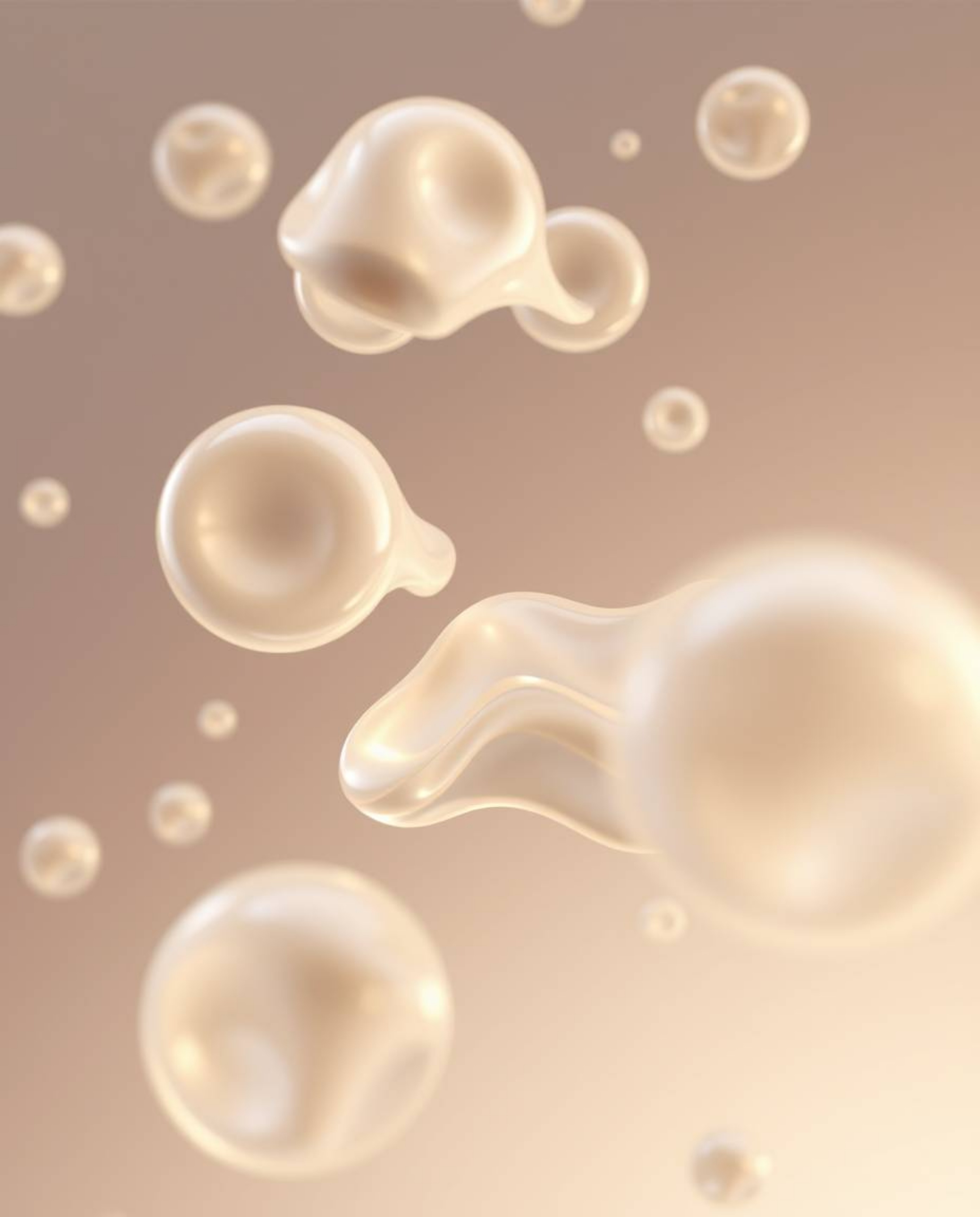 Explore captivating 3D renders featuring fluid organic blobs crafted with translucent materials, seemingly floating in the va
