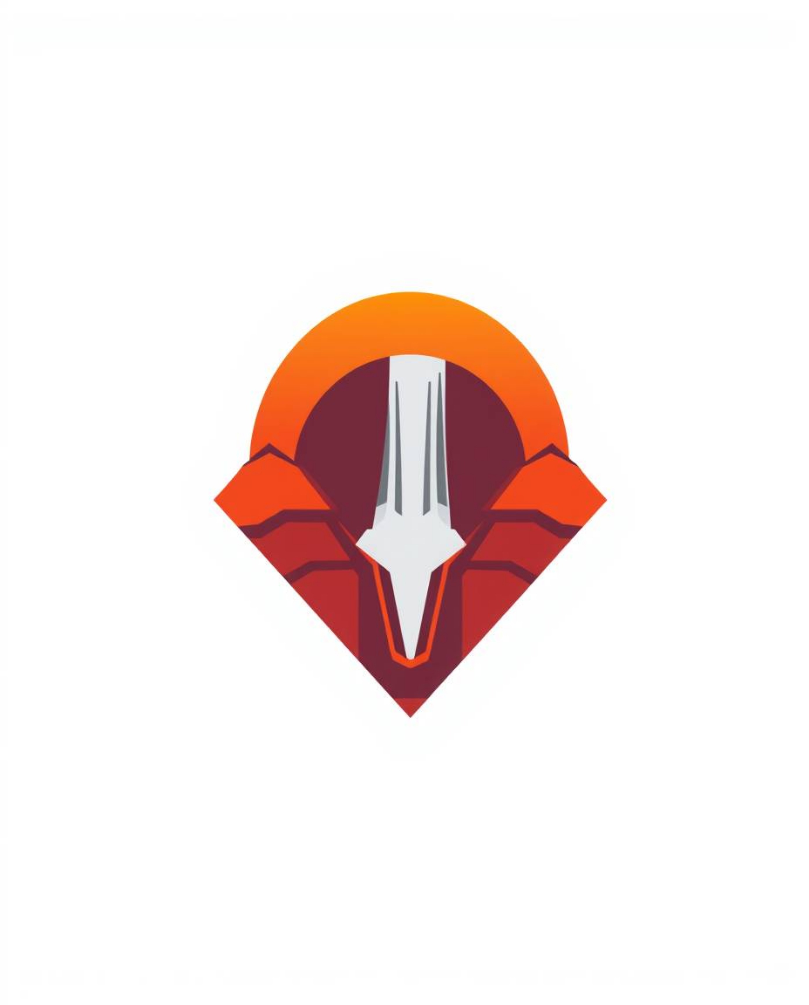 A warm, low-angle geometric logo inspired by a sunset behind a waterfall. The design uses clean lines, symmetry, and balance 