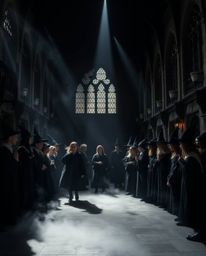 Immerse yourself in a world of intense jet black volumetric lighting as it illuminates a magical school brimming with young w