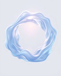 Explore a mesmerizing 3D illustration showcasing ethereal fluid shapes gracefully morphing in an endless loop. A radiant ligh