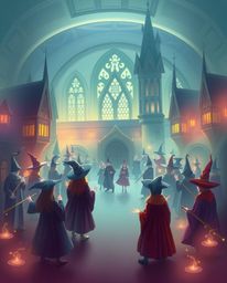 Step into a world of wonder at a magical school brimming with young wizards, where graceful elegance meets seamless color ble