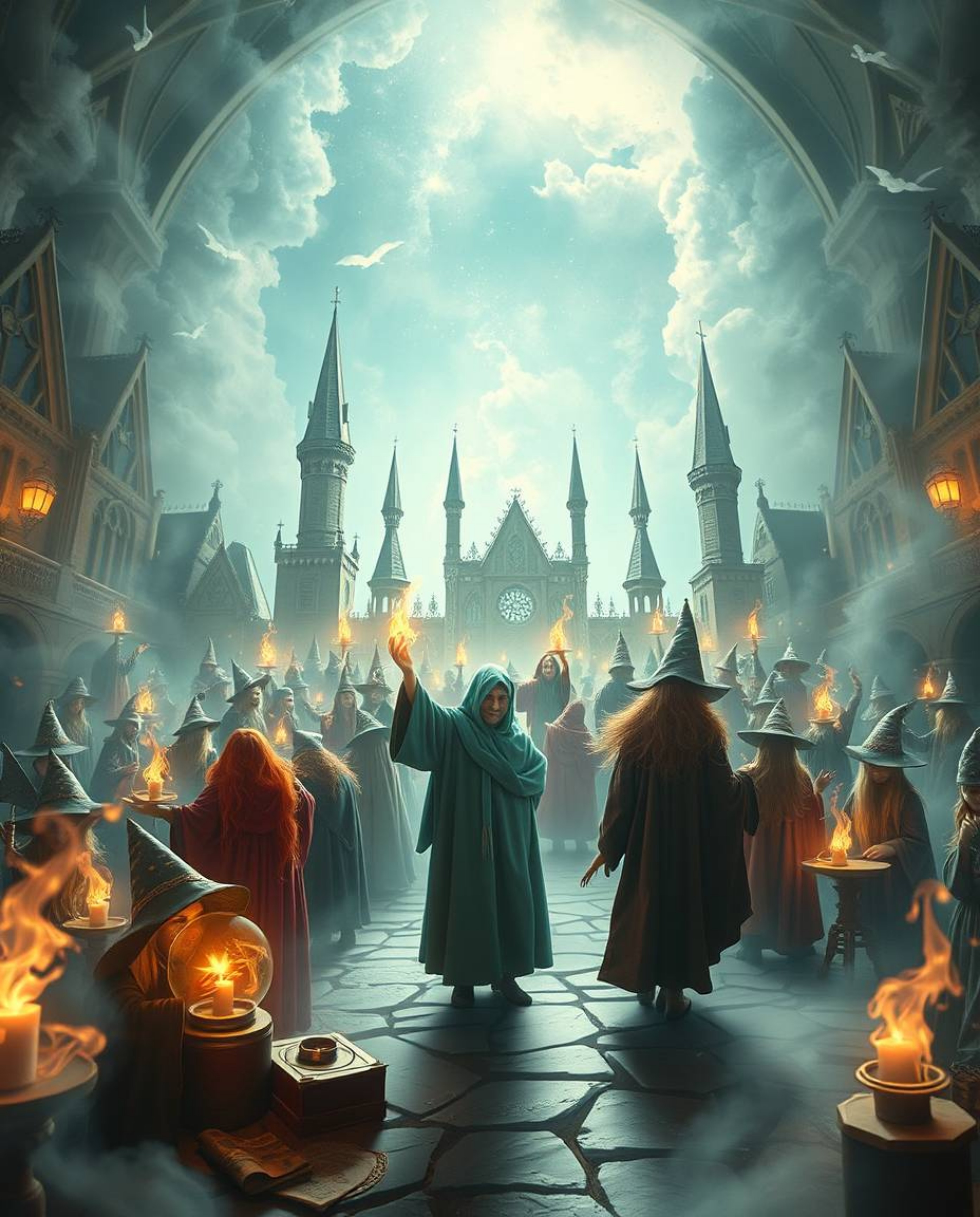 Discover an ethereal magical school brimming with young wizards.  Experience a captivating atmosphere of light, mysticism, an