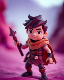 Embark on a thrilling desert adventure with a brave hero rendered in a delightful Disney style. Experience the unique layere