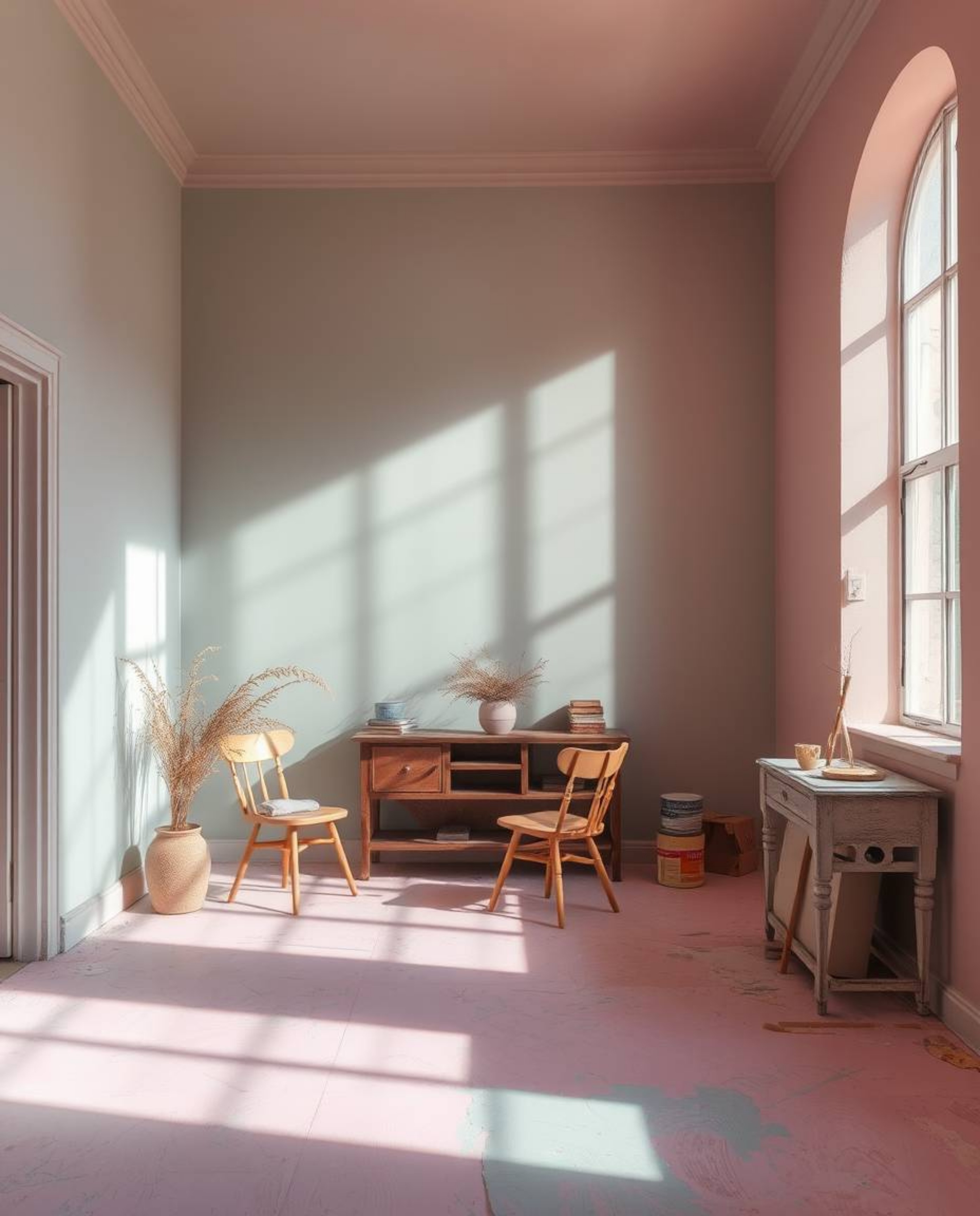 Experience a captivating visual spectacle where soft pastel hues meet the dramatic interplay of chiaroscuro lighting in a roo