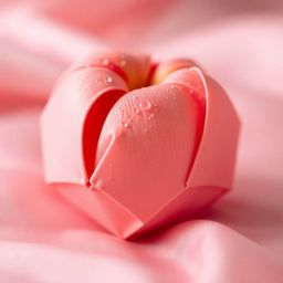 Immerse yourself in the intricate beauty of origami-inspired art with this close-up ASMR aesthetic featuring a blushing pink 