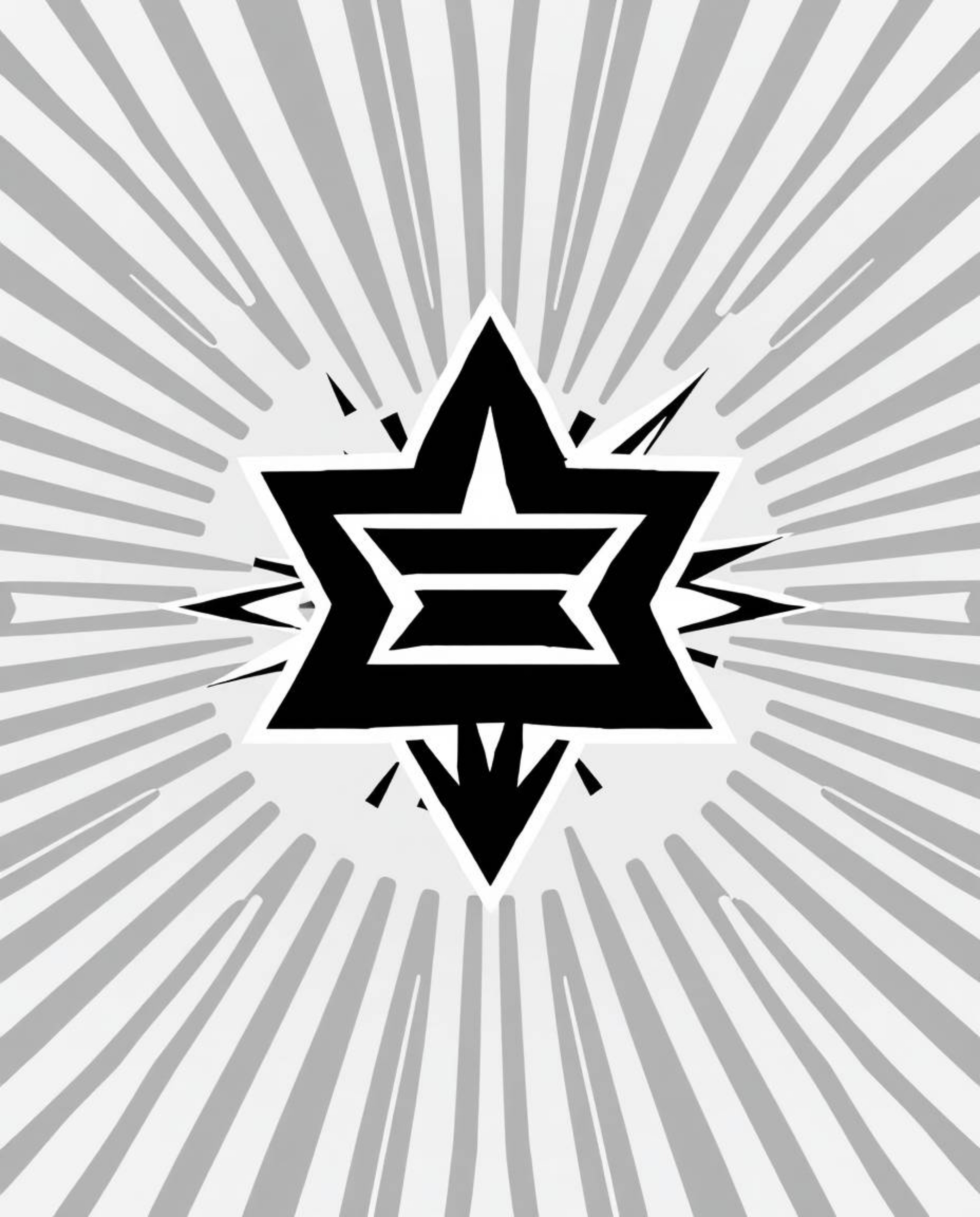 Explore a dynamic, in-motion logo design rendered in classic black and white. This logo utilizes a geometric optical illusion
