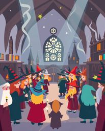 Immerse yourself in a magical school teeming with young wizards, brought to life in a bright and modern flat design. This cap
