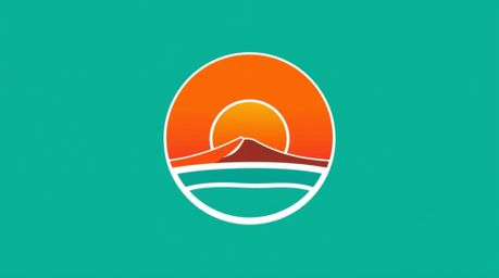 This logo design is inspired by a breathtaking sunset at the edge of a desert with golden dunes.  It features a harmonious bl