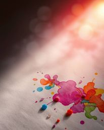 Explore a captivating blend of intense dramatic lighting and a soft, dreamy atmosphere brought to life through colorful water