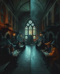 Explore a magical school brimming with young wizards, characterized by a distinct split and an eerie, creepy atmosphere. The 
