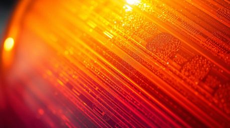 This stunning close-up captures the intricate details of a glass object, showcasing the reflection of smooth gradient texture