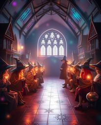 Explore a magical school brimming with young wizards, presented through stunning light art featuring smooth gradient transiti