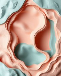 This artwork showcases a captivating 3D illustration of fluid shapes seamlessly morphing into each other, created using layer