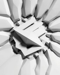 Explore a futuristic sci-fi image featuring a monochrome 3D geometric pattern reminiscent of folded paper.  This high-contras