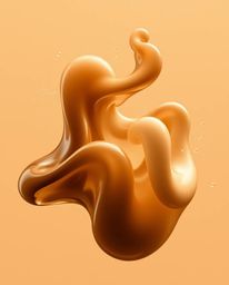 Stunning visual art featuring natural earth tones and a dramatic cinematic style. Glassy fluid 3D shapes are in motion, surro