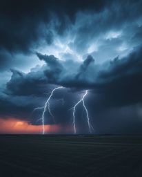 Explore a series of surreal storm interpretations, ranging from sharp focus subjects against soft backgrounds to chaotic scen