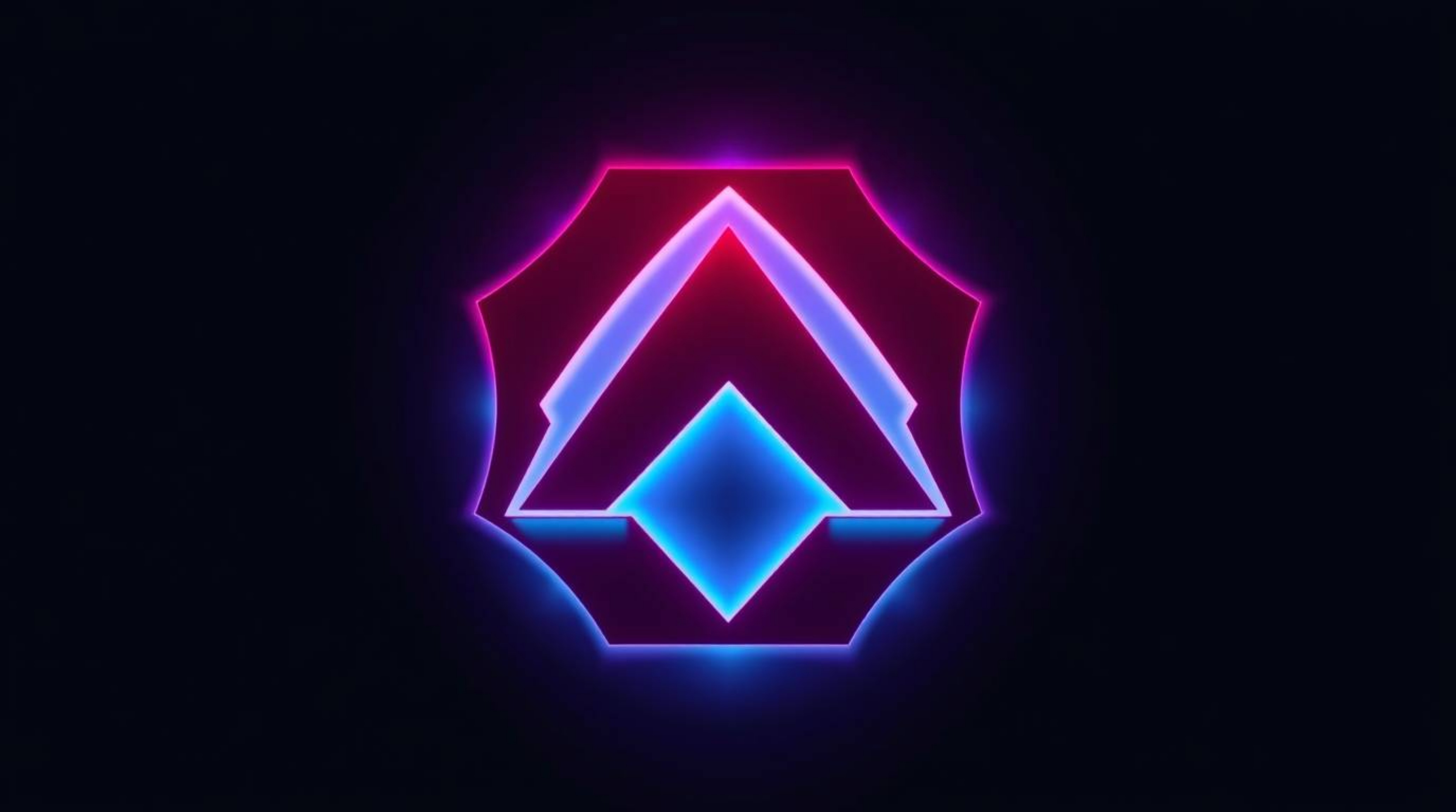 A captivating logo design showcases geometric shapes and clean lines, glowing with rich burgundy and deep blue bioluminescent