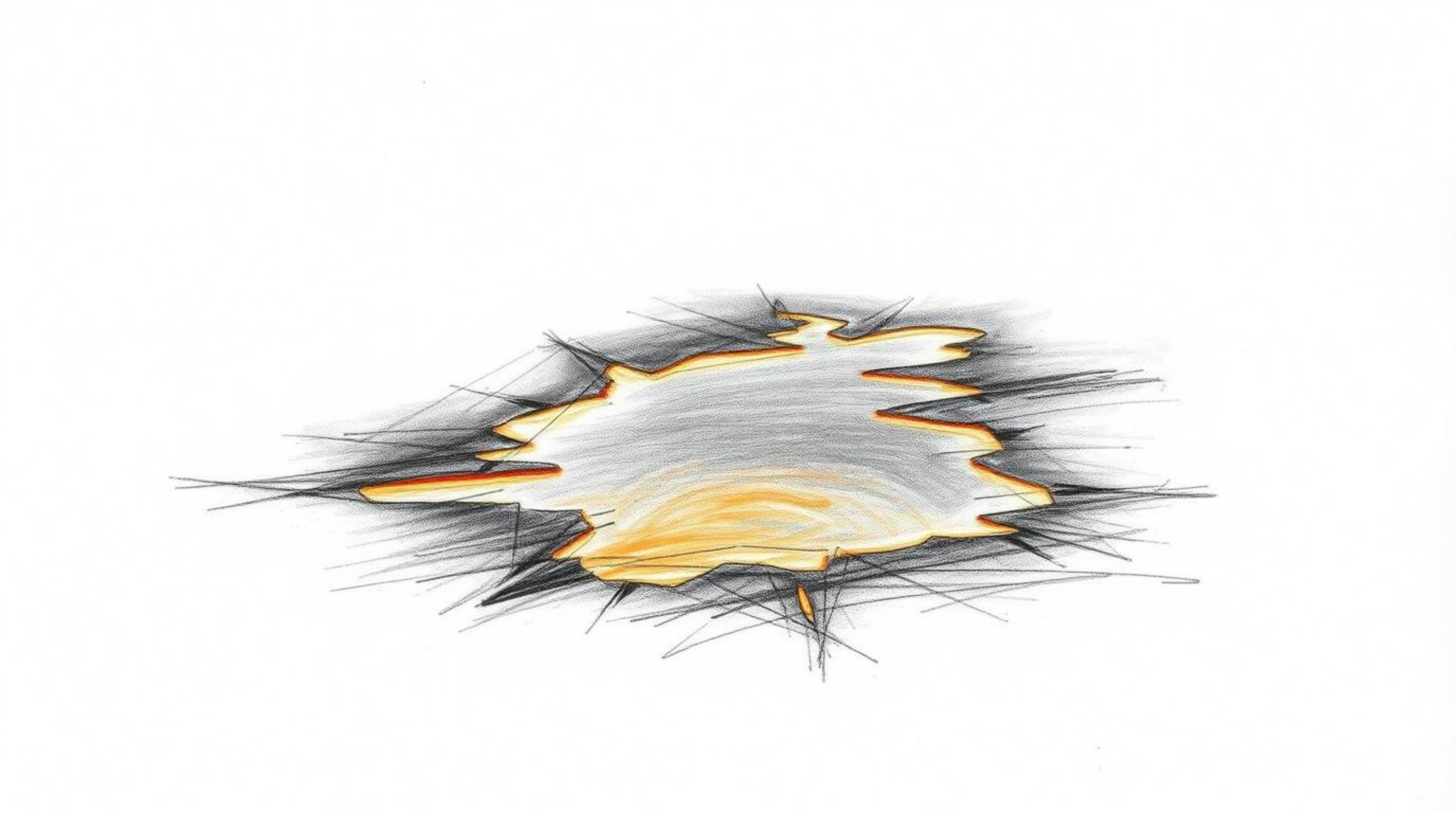 A captivating hand-drawn sketch depicts a river delta bathed in the warm glow of twilight.  The rough pencil strokes and film