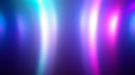 Experience the vibrant energy of volumetric lighting illuminating an iridescent gradient texture on a metallic surface.  Witn