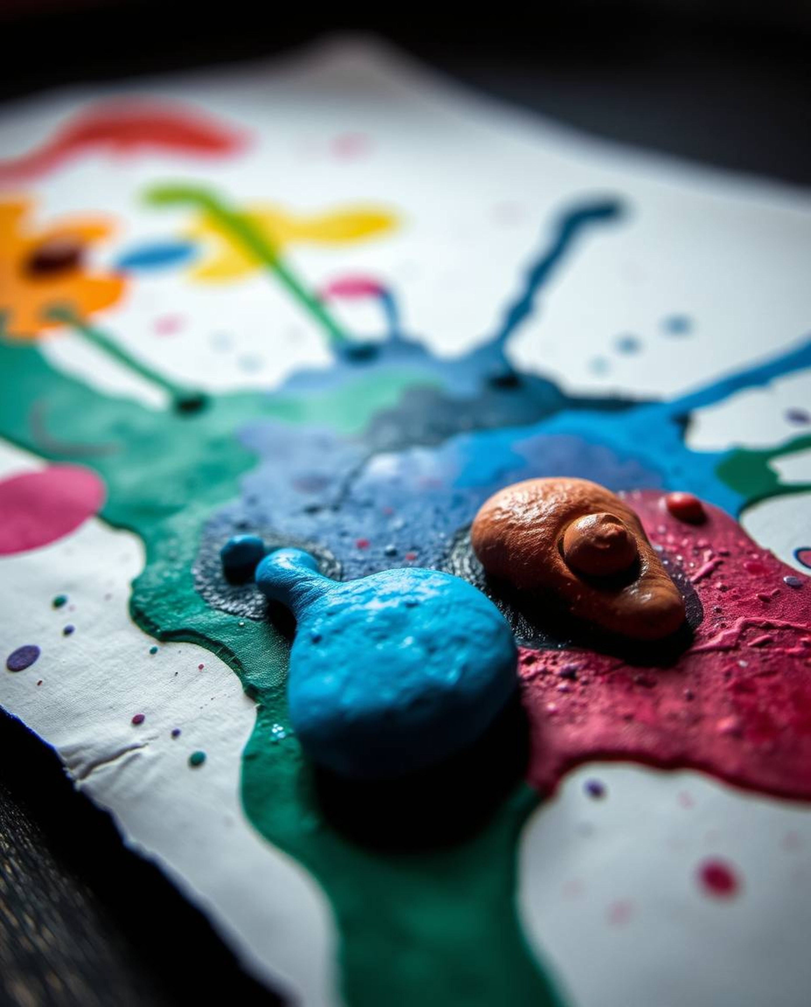Explore the captivating world of watercolor with tight close-up shots showcasing strong moody styles and colorful splashes on