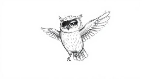 A heartwarming scene depicting a blind owl, rendered in a Pixar-inspired style, imparts the art of flight to other birds. The