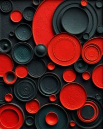 Explore a unique collection of minimalist geometric artwork featuring vibrant colors and unsettling details.  These sculpted 